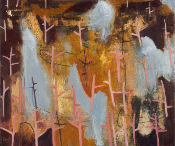 Becs Boyd 70°N Tundra, 2024 oil on board 10" x 12" unframed (hand-crafted oak frame additional £80)