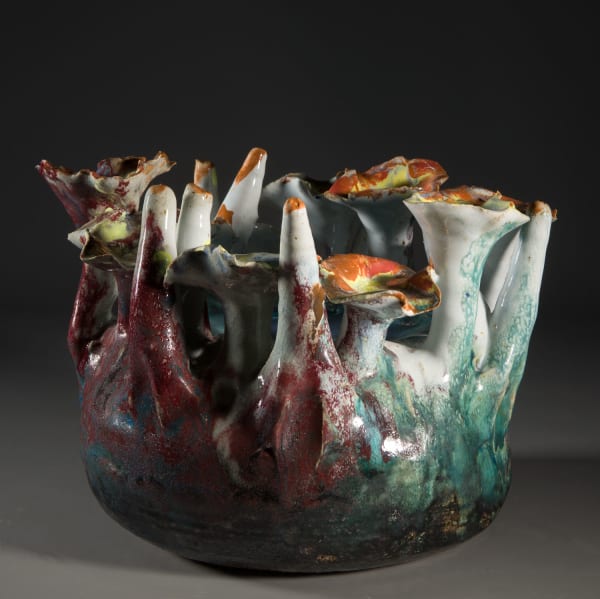 Lotte Glob Rock Flower iii ceramic 21cm high x 30cm x 30cm