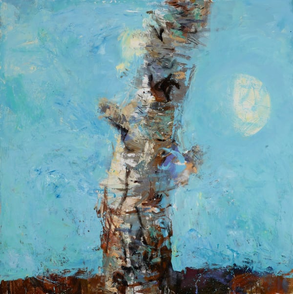 Allan MacDonald moon morning, Torr Na Cluaine oil on canvas 100 x 100 cm 39 3/8 x 39 3/8 in