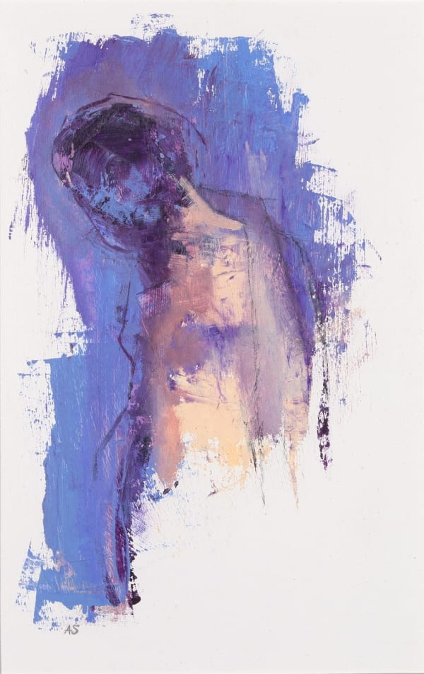 Anthony Scullion Violet Study, 2024 oil on paper 29cm x 19cm (41.5cm x 31cm framed)