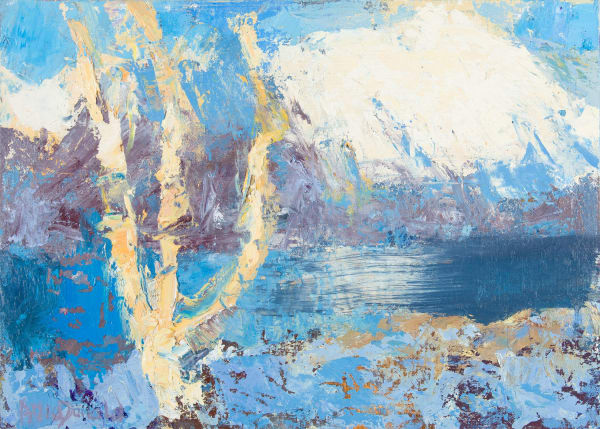 Allan MacDonald The White One, Torridon, 2023 oil on board 26cm x 35cm (30.5cm x 40.5cm framed)