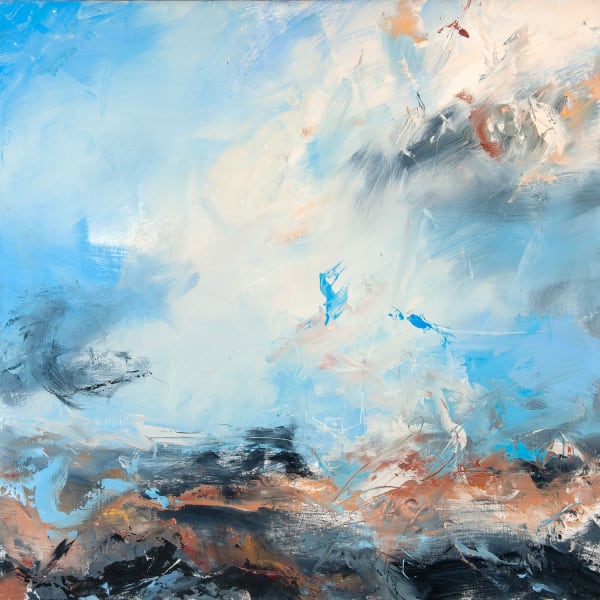 Janette Kerr Twisting and Turning oil on board 57.5cm x 57.5cm