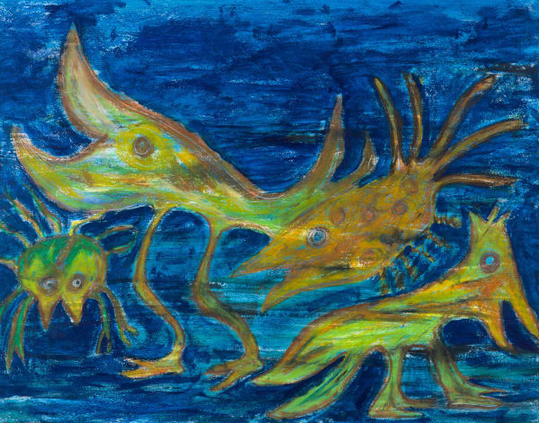 Lotte Glob The deviants, 2022 mixed media 59cm x 75cm (65.5cm x 83cm framed)