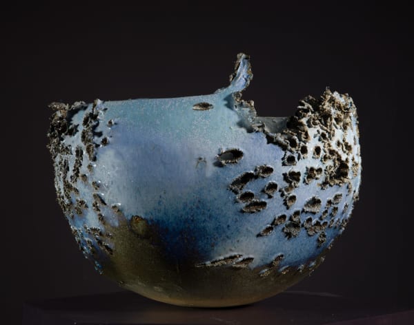 Allison Weightman Fragile Blue Planet, 2021 ceramic 32cm (h) x 43cm x 43cm