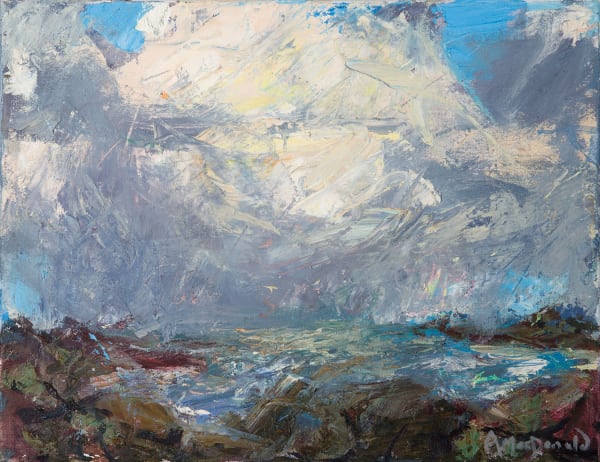 Allan MacDonald Mangresta squall oil on canvas 35cm x 46cm