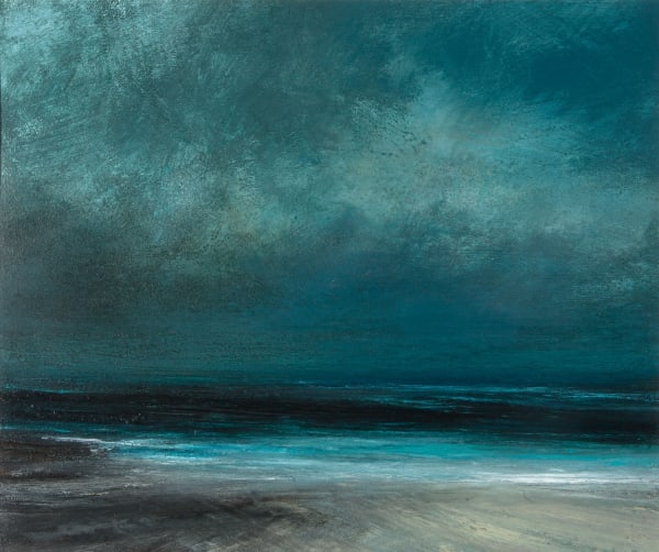 Ruth Brownlee Evening Twilight on Quendale Beach mixed media 39cm x 47cm