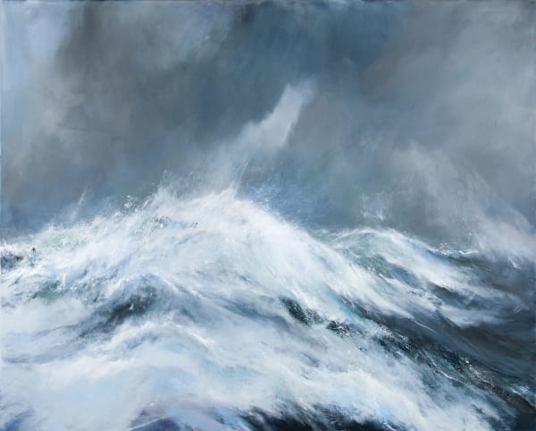 Janette Kerr Sea State 9 - waves surging oil on canvas 130cm x 160cm