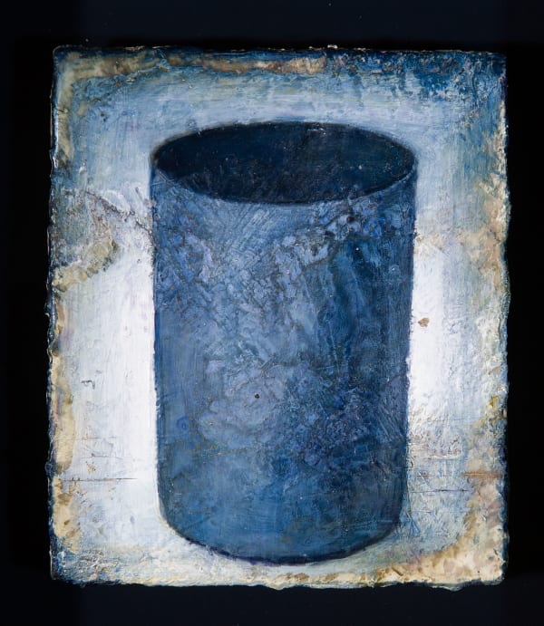 Peter White Pot 2 acrylic and wax 10cm x 9cm
