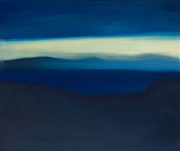 Jane MacNeill Dawn at Ness 2, 2022 oil on board 13cm x 15cm (17cm x 19cm framed)