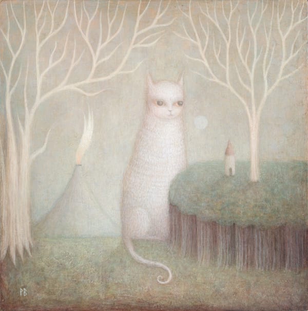 Paul Barnes The Giant Cat, 2024 acrylic on wood panel 20.5cm x 20.5cm