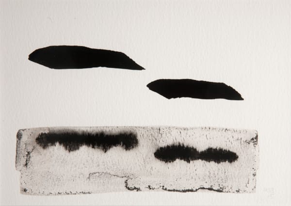 Mary Bourne Two Clouds over Sea ink wash on paper