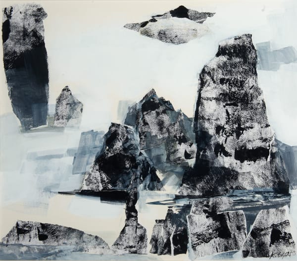 Kirstie Cohen Mountain Rock II mixed media 50cm x 56cm