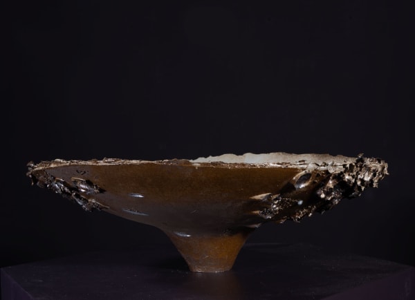 Allison Weightman Big Shotgun (grey), 2024 ceramic 15cm (h) x 46cm diameter