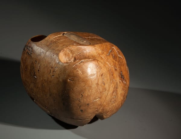 Steve Dilworth throwing object, 2015 burr elm, wren and bronze 12cm high x 13cm x 14cm