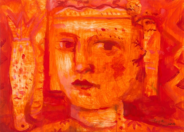 Joyce W Cairns Minoan fragment, 2018 oil on board 15cm x 21cm