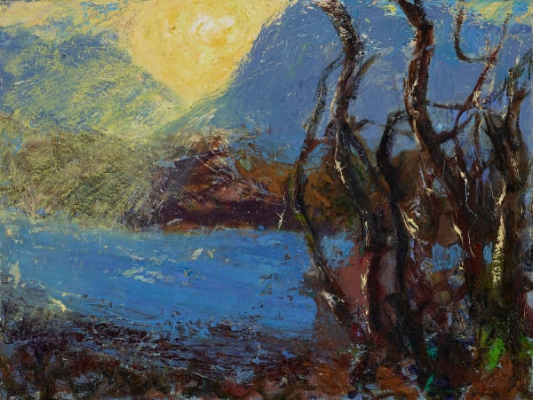 Allan MacDonald black birches, Torridon, 2019 oil on canvas 40cm x 60cm