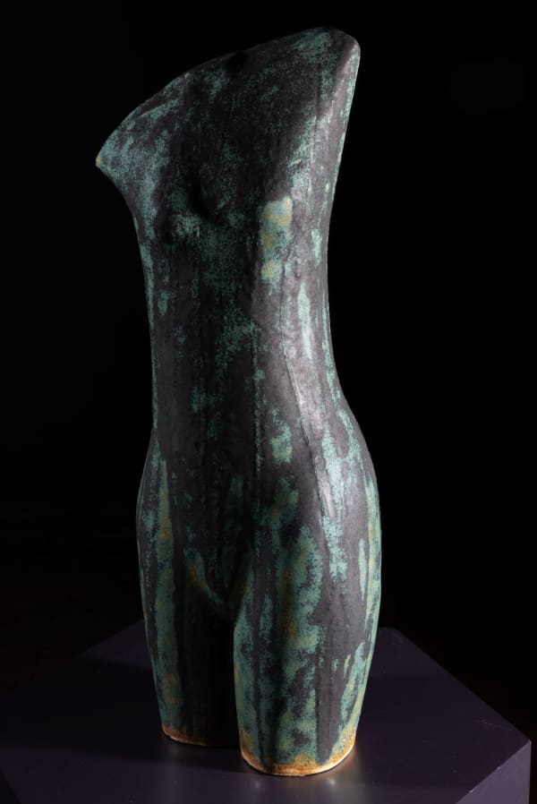 Illona Morrice Green Torso, 2024 ceramic 66cm(h) x 24cm x 16cm