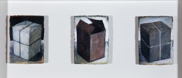 Peter White Collection 6 acrylic and wax 17cm x 44cm (inner frame size)