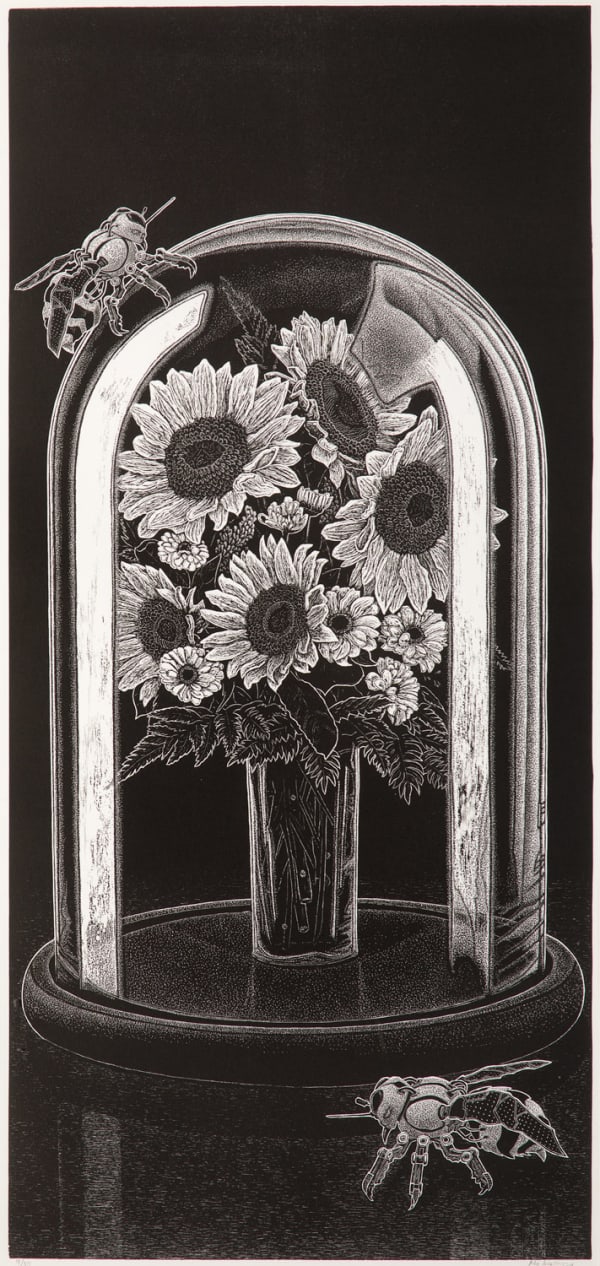 Ade Adesina artist | aurora linocut | Kilmorack Gallery