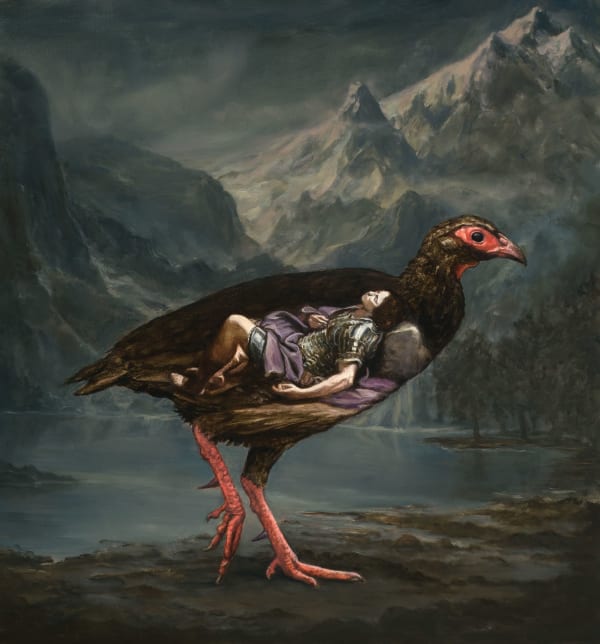 Carolynda Macdonald Guardian of Lost Souls, 2022 oil on board 43cm x 40cm