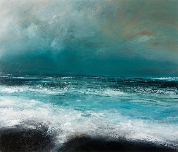 Ruth Brownlee Boiling Seas off Noness mixed media 42cm x 49cm
