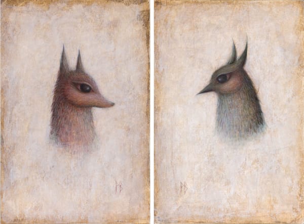 The Fox & Bird (diptych)