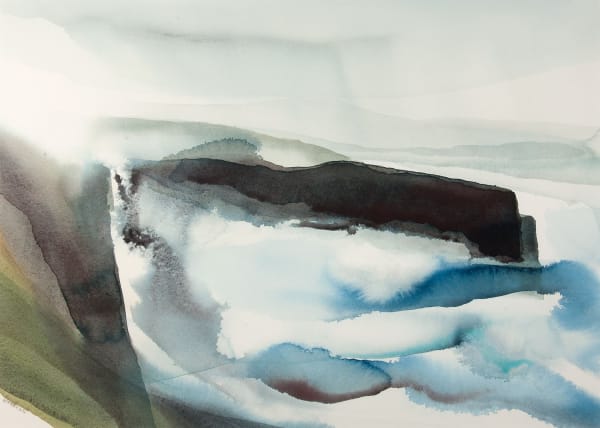 Peter Davis RSW The Coast of Eshaness watercolour on paper 50cm x 70cm