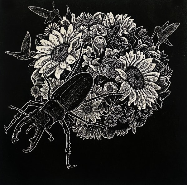 Ade Adesina New Leaf, 2020 linocut 33cm x 33cm Edition of 30