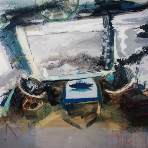 Kate Downie RSA The America Ship acrylic and ink on canvas 167cm x 160cm