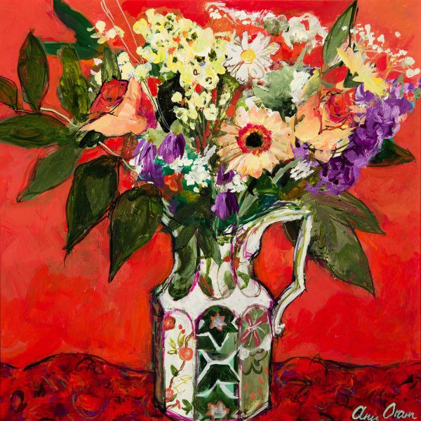 Ann Oram A Wee Bunch of Flowers acrylic on gesso board 30cm x 30cm