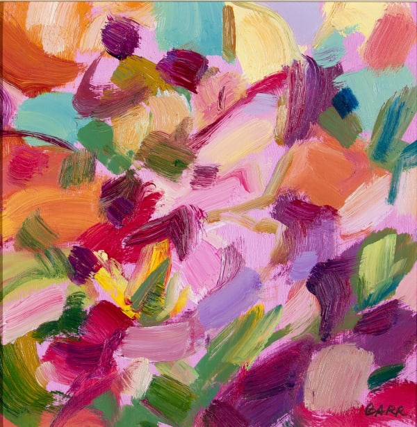 Shona Barr Clustered Hellebores study, 2023 oil on card 19cm x 19cm (36cm x 36cm framed)