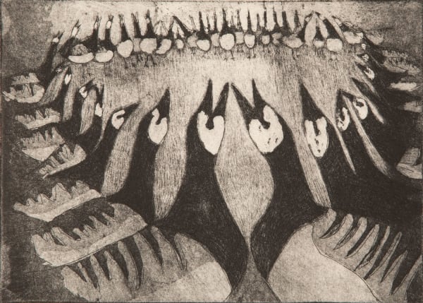 Paul Bloomer Gathering, 2019 etching 21cm x 15cm Edition of 50