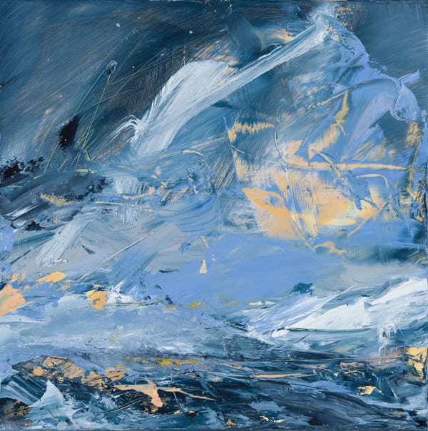 Janette Kerr Sea Wadder, Noss, 2025 oil on gesso panel 20cm x 20cm (33cm x 33cm framed)