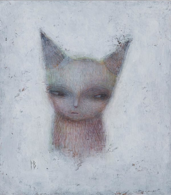 Paul Barnes Kitten, 2019 acrylic and plaster on board 13cm x 11.5cm ((23cm x 21.5cm framed)