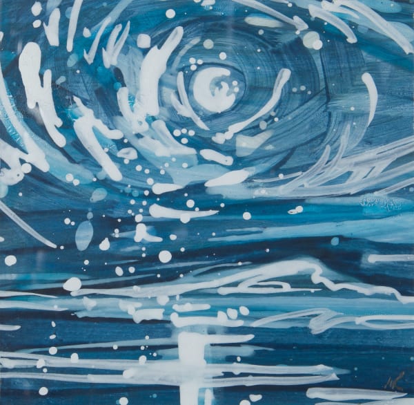 Lizzie Rose Moon, 2022 acrylic and pencil 18cm x 18cm framed