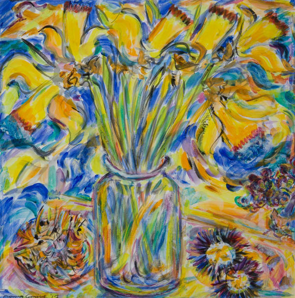 Fionna Carlisle Daffodils acrylic 34cm x 33cm