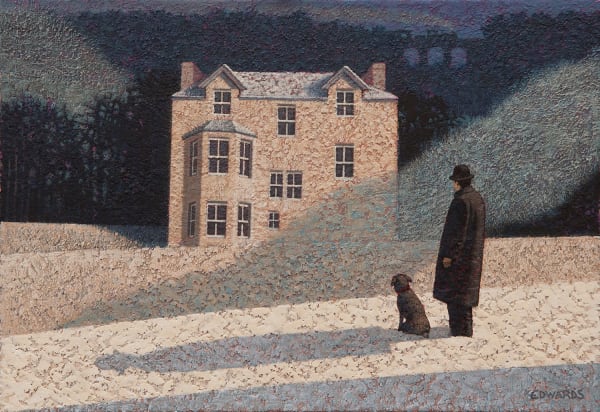 Mark Edwards Watching Three Trains Pass acrylic on canvas 55cm x 38cm
