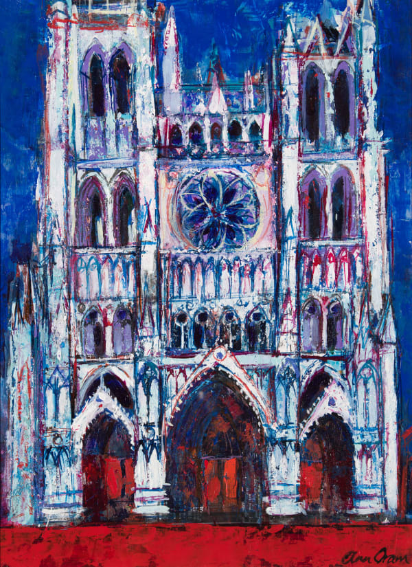 Ann Oram Amiens Cathedral acrylic on gesso board 40cm x 30cm