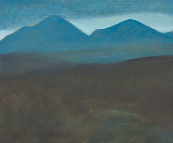 Jane MacNeill Green, brown and purple (Glamaig and Beinn Dearg Mhor), 2022 oil on board 39cm x 47cm (43cm x 51cm framed)