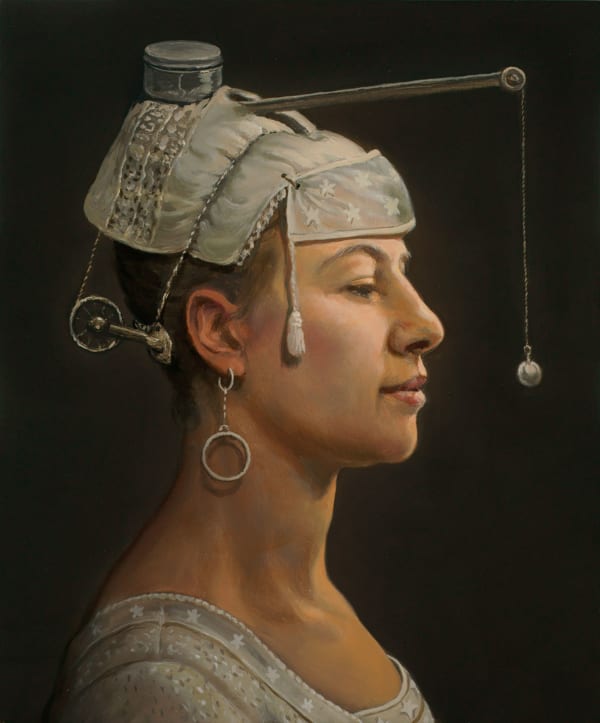 Alan Macdonald Pearl Fisher, 2019 oil on board 36cm x 30cm (53.5cm x 47.5cm framed)