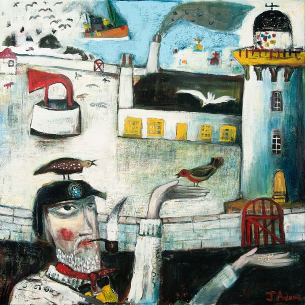 James Newton Adams In the Company of Birds acrylic on canvas 87cm x 87cm