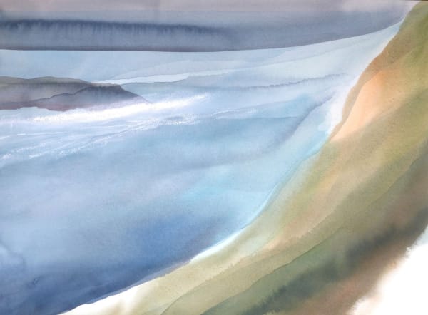 Peter Davis RSW Da Banks watercolour and chalk on paper 50cm x 70cm