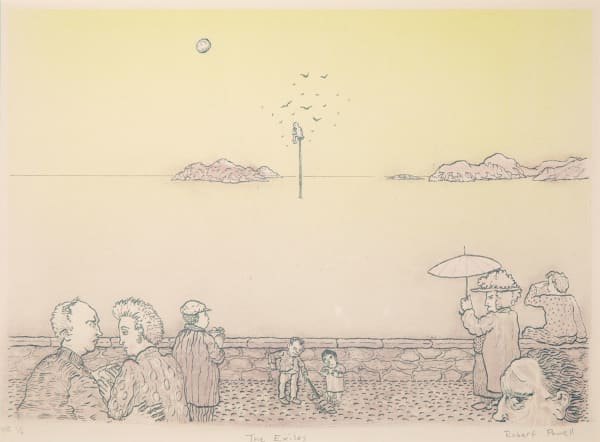 Robert Powell The Exiles, 2019 lithgraph, monotype, watercolour 31cm x 21cm VE 1/6