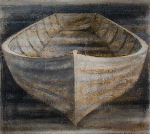 Peter White Boat 2 oil, acrylic and wax 110cm x 122cm