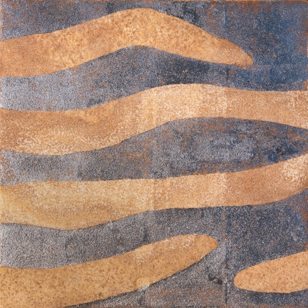 Mary Bourne Beach II, 2012 sandstone and palladium leaf 30cm x 30cm