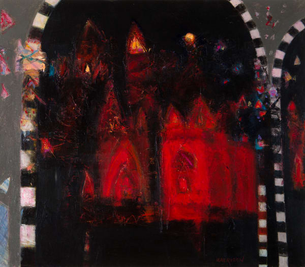 Charles MacQueen RSW RGI Desert Night, 2017 mixed media 102cm x 111cm 40 x 43 1/2 in