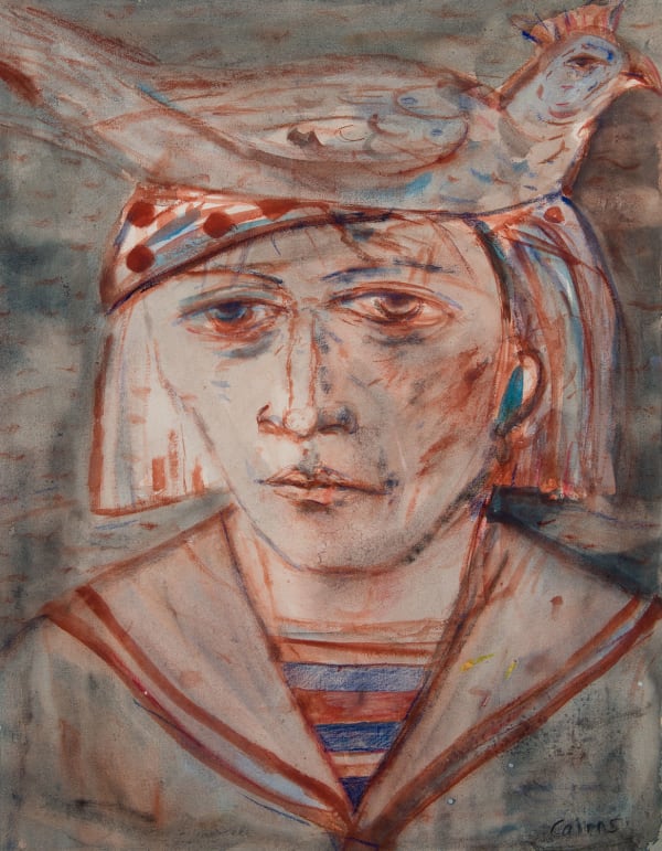 Joyce W Cairns The Spotted Hat watercolour 54cm x 41cm