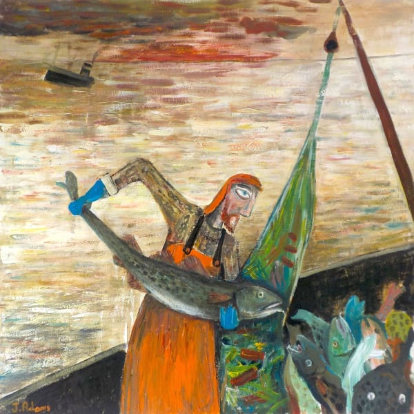 James Newton Adams Hands of Cod acrylic on canvas 87cm x 87cm