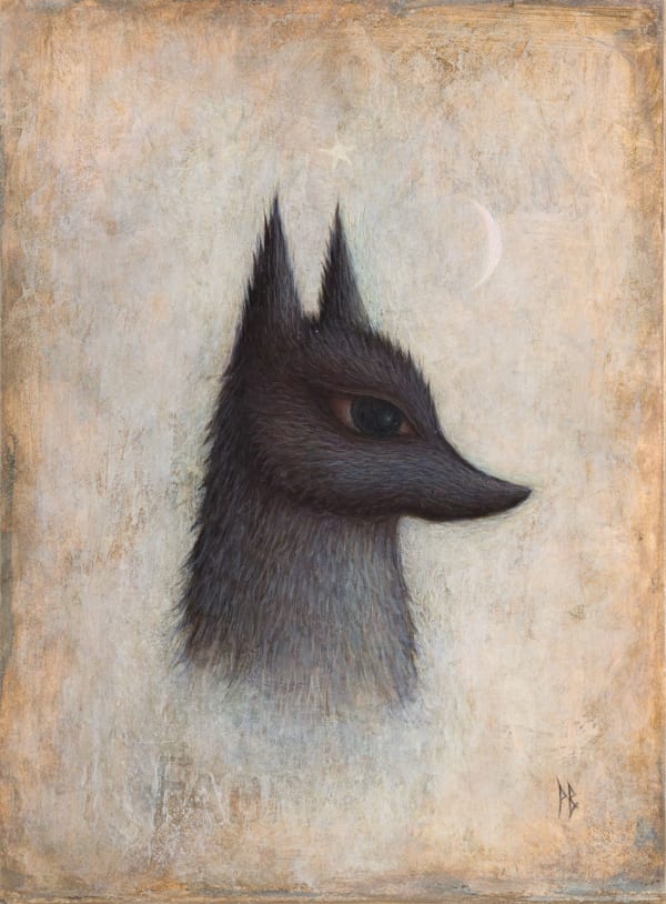Paul Barnes Wolfcub, 2024 acrylic and plaster on board 21cm x 15.5cm