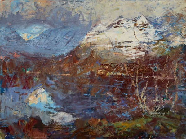 Allan MacDonald passing place, Torridon, 2019 oil on canvas 76cm x 101cm
